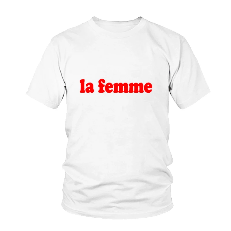 

La Femme T-Shirt Womens French Printed Slogan T Shirt Unisex Cotton Short Sleeve Summer Stylish Fashion Female Tee Shirt