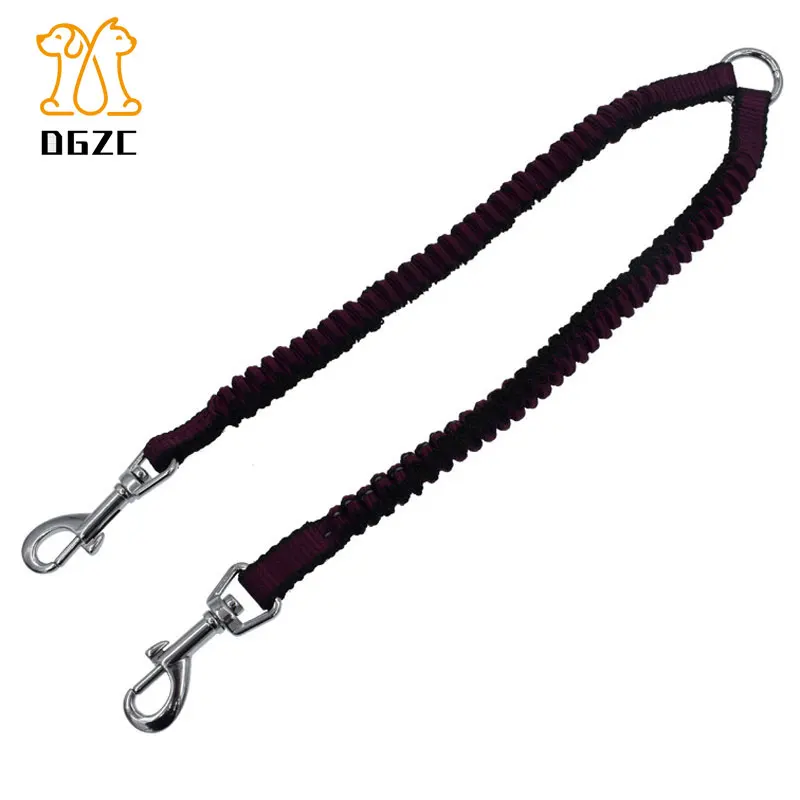 Двойной поводок собаки со встроенным модулем амортизирующие банджи двойной