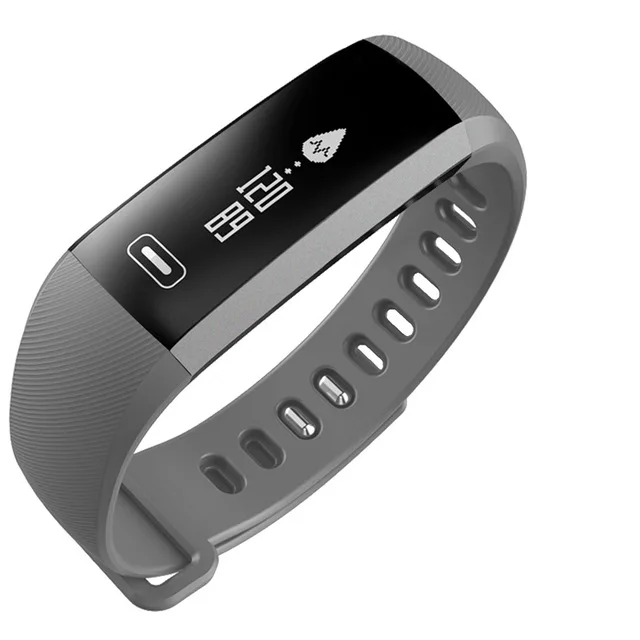 Серый Спортивные мужские часы-браслет R5 PRO, умный браслет на запястье, пульсометр, кровяное давление, кислородный оксиметр, умные часы для iOS, Android - Цвет: Серый