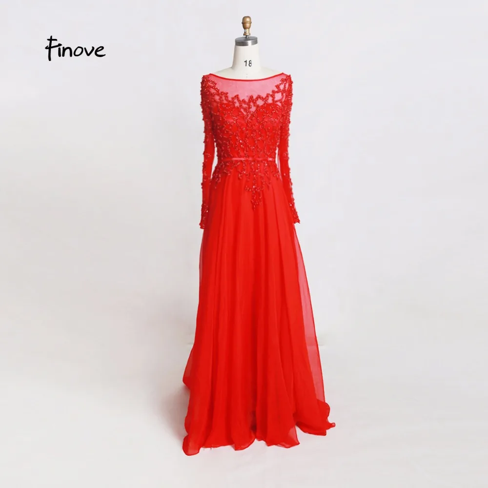 Платье вечернее шифоновое в пол с длинным рукавом и бусинами|vestido de festa longo|evening