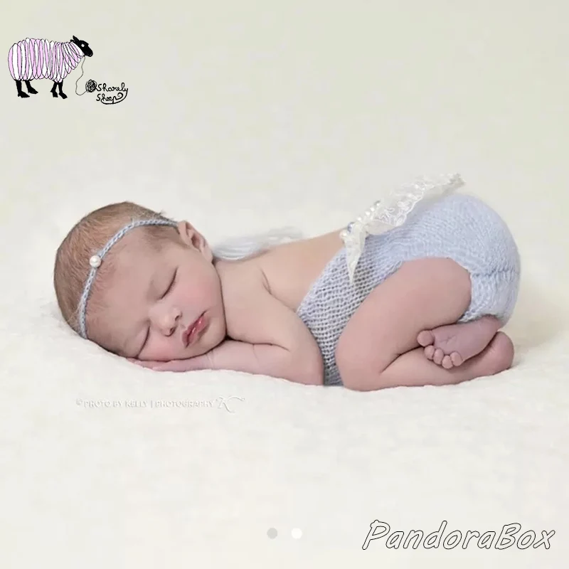Newborn Photography Props Baby Girl Headband+Romper Photoshoot Outfits Backless Overalls Shooting Prop fotografia Accessories | Детская