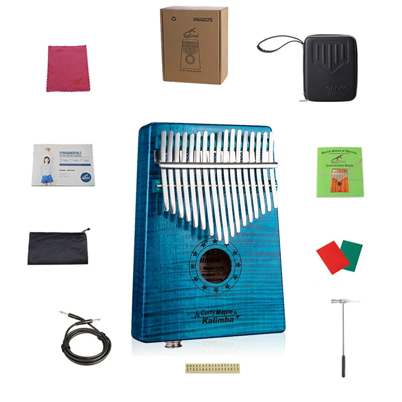 GECKO Kalimba Kaufen 17 ключ кудрявый клен «пианино для больших пальцев» builts-in EVA высокопроизводительная защитная коробка, молоточек для настройки, MC-BLEQ
