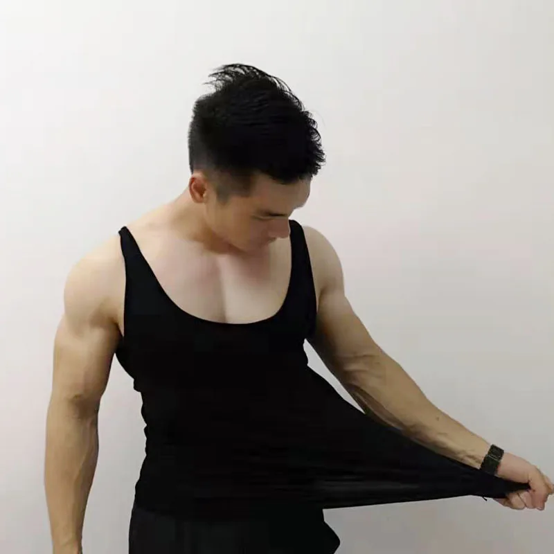 Мужское Корректирующее белье для похудения корсет жилет рубашка компрессионное