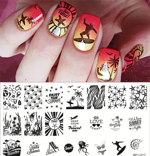 BORN PRETTY Nail Art шаблонные штампы пластина Весенняя серия цветок Прямоугольник маникюрная пластина с изображениями для нейл-арта - Цвет: 19372