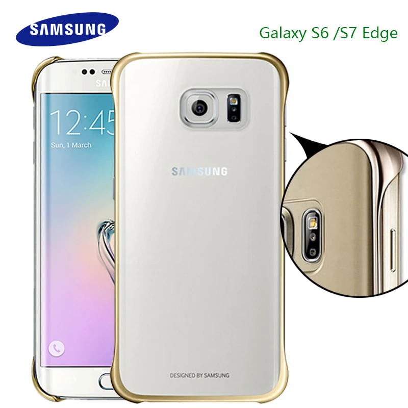 100% Оригинальный чехол для Samsung S7 S6 Edge прозрачный защитный Ультратонкий samsung s7
