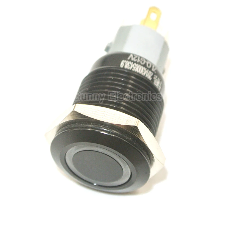 6 V 12 V 24 V 110 V 220 V светодиодный черный водонепроницаемый 12 V 5 Pin 16mm светодиодный свет металлическая кнопка Мгновенный Переключатель Автомобильная электроника