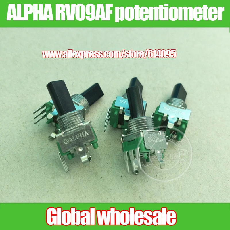 Вертикальный одинарный потенциометр ALPHA RV09AF 09 C1K B50K B100K A500K/ручка с резьбой длиной