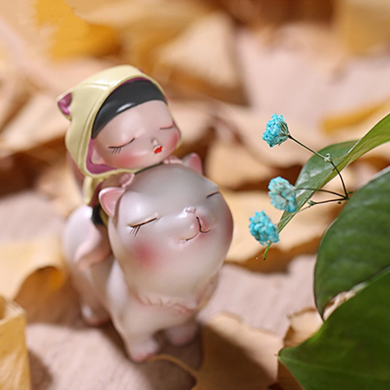 Белая ночная сказочная кошка общий кролик Goodnight домашний креативный Рабочий стол