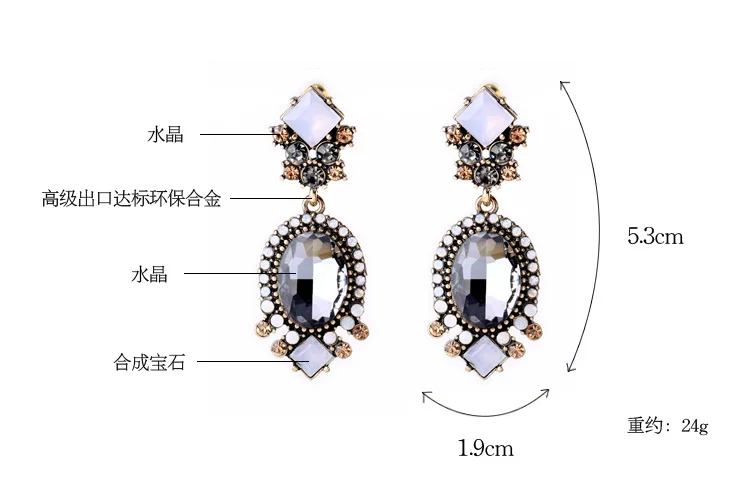 Женские серьги-подвески с кристаллами ZOSHI Свадебные Длинные серьги черного цвета