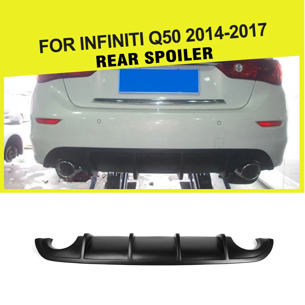 PU черный диффузор праймера губа на задний бампер спойлер для Infiniti Q50 Base и Sport Sedan 2013