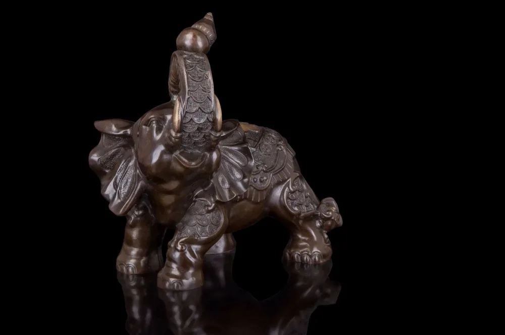 31 см китайский чистый Бронзовый Слон Heffalump богатство Fengshui животные