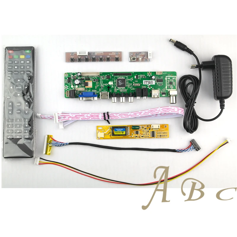 5 шт. HDMI CVBS rf USB VGA AV ТВ плате контроллера + инвертор LVDS кабель пульт дистанционного
