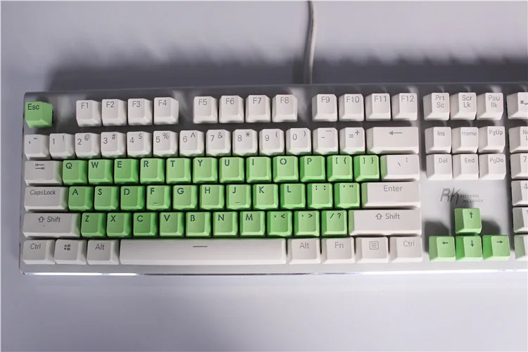 Новое поступление PBT 37 ключ двойной выстрел Keycap OEM профиль Вишневый выключатель MX Keycaps подсветка DIY keycaps для механической клавиатуры - Цвет: Green