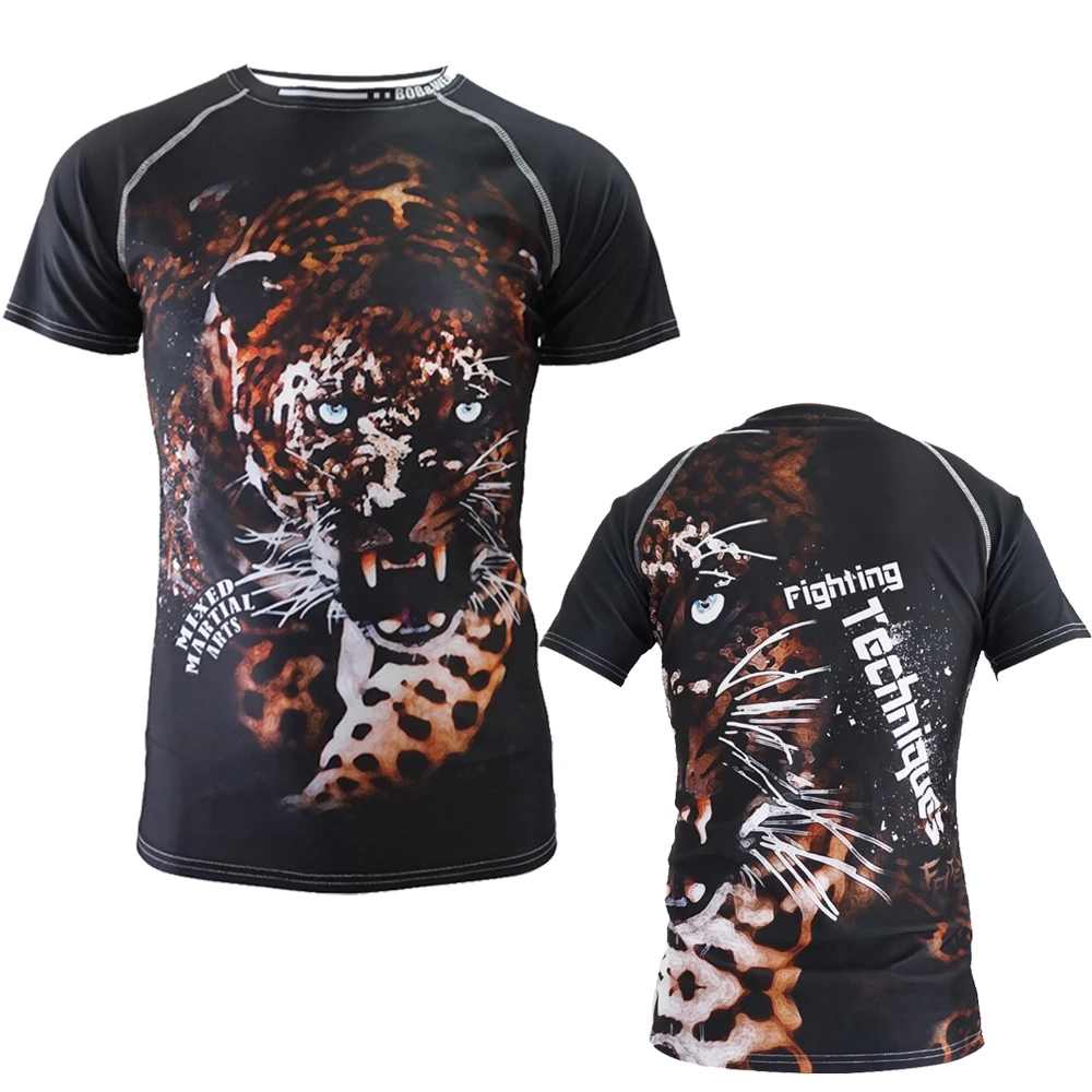 Мужская футболка набор футболки с боксом принтом тигра одежда для ММА бега