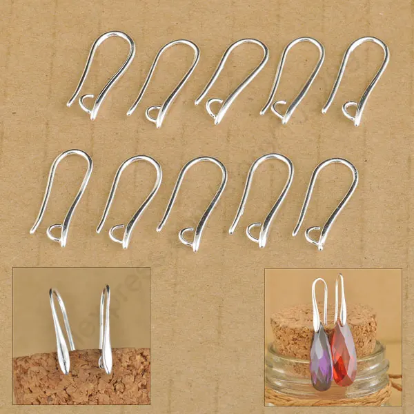 

Wholesale 100Pcs Lot Making DIY Jewelry Findings 925 Sterling Silver Hook Earring Pinch Smooth Earwires Crystal Women Gift