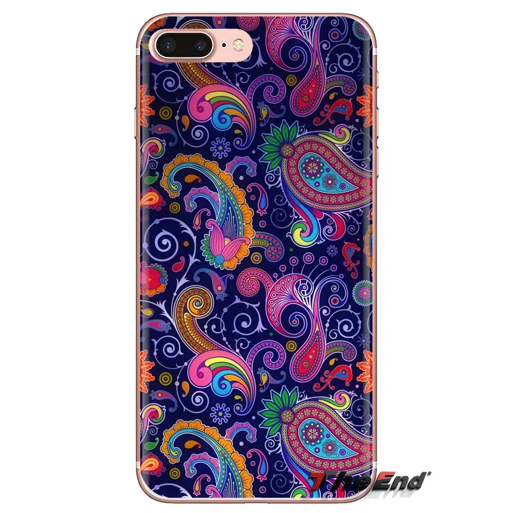 Фиолетовый цветок Пейсли Мандала хна для iPod Touch Apple iPhone 4 4S 5 5S SE 5C 6 6S 7 8 X XR XS Plus MAX