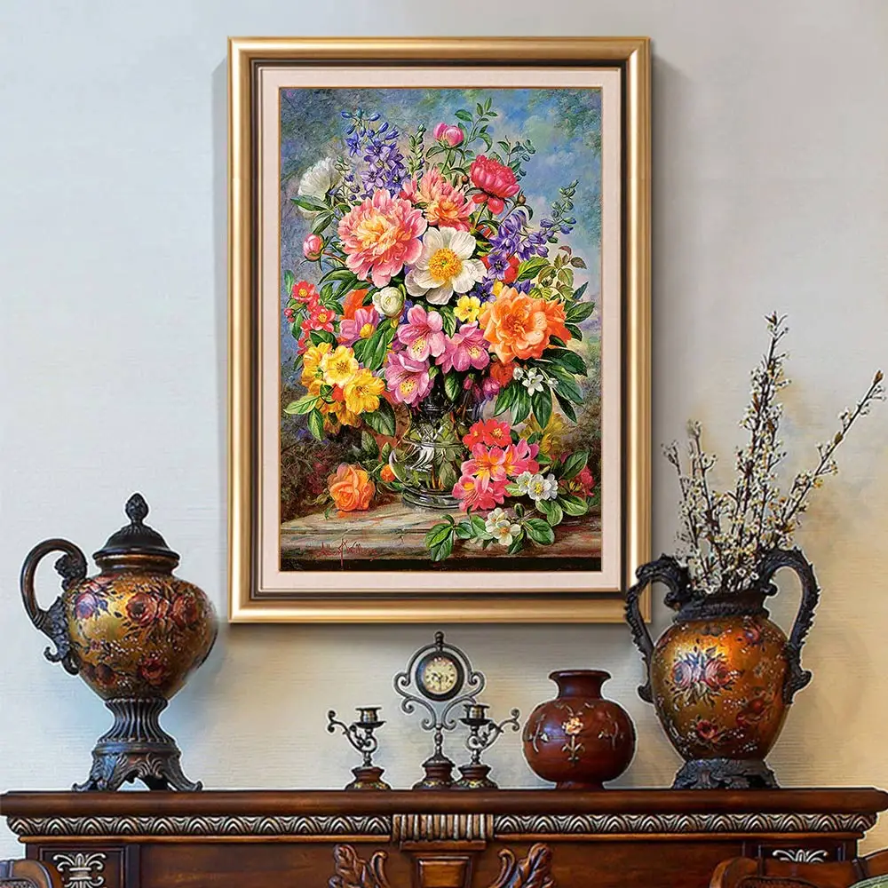 Цветочная ваза натюрморт алмазная живопись Полный Круглый Стиль новинка сделай