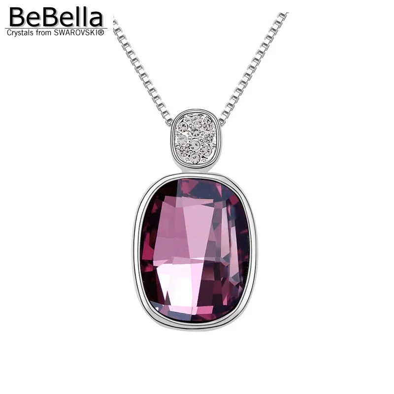 BeBella Черный Кристалл драгоценный камень кулон ожерелье с кристаллами от Swarovski