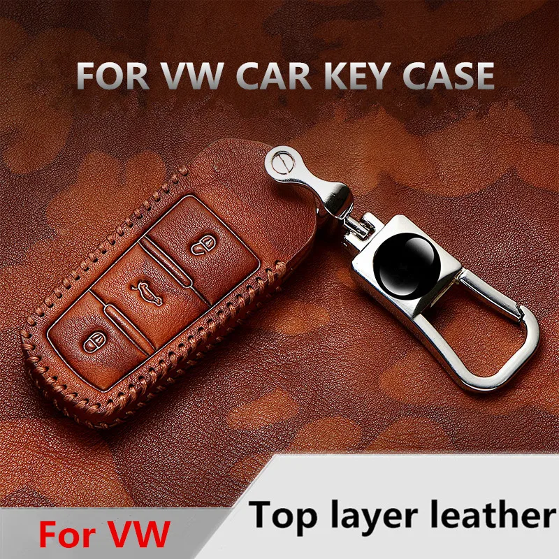 3 кнопки из натуральной кожи чехол для ключа автомобиля VOLKSWAGEN CC VW Passat B6 3C B7