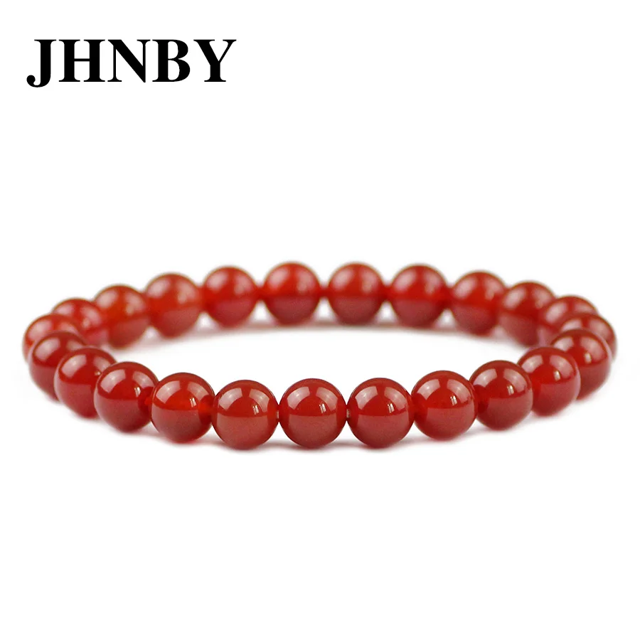 

JHNBY красный сердолик очаровательный мужской браслет натуральный камень 6/8/10/12 мм бусина плетеная веревка/эластичная веревка женский браслет на удачу Ювелирные изделия Подарки