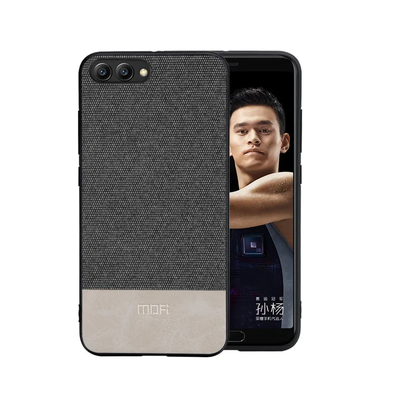 gray with white Для huawei honor v10 чехол Чехол с 10 задняя крышка Силиконовая окантовкка бизнес противоударный чехол coque MOFi honor v10 чехол - Цвет: gray with white