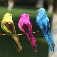 12pcsbox easter birds diy crafts artificial feather birds simulation bird sparrow home wedding decoration ornament