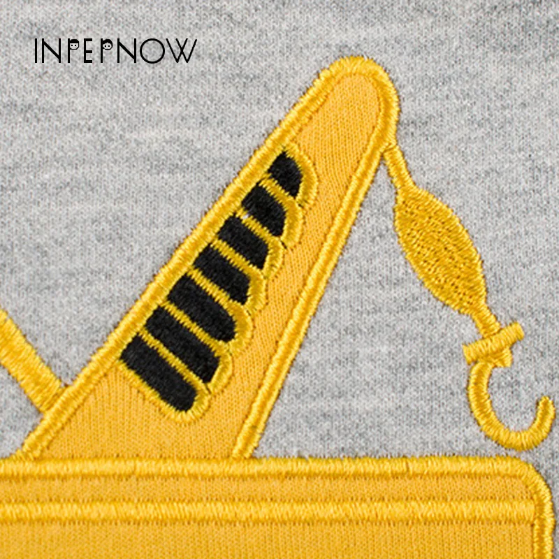 INPEPNOW толстовка для мальчиков и девочек с принтом машины, грузовика, толстовки для подростков, весна, детская одежда с длинным рукавом, WY-CZX9