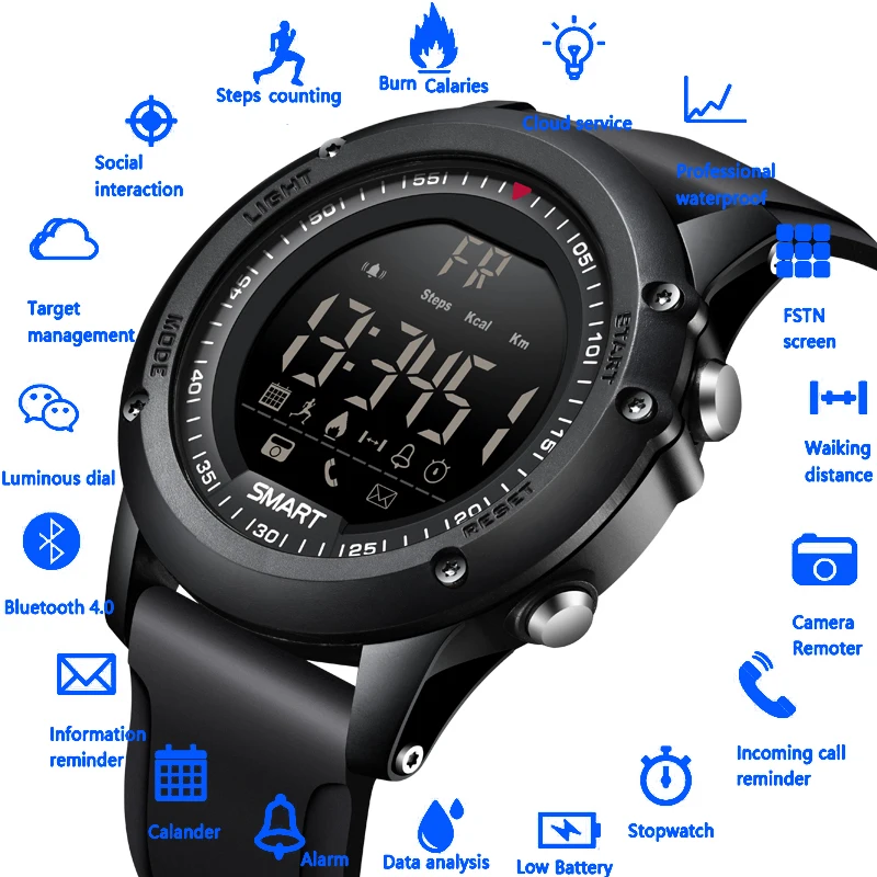 LIGE Новые смарт часы спортивные шагомер водонепроницаемые IP68 Bluetooth мужские