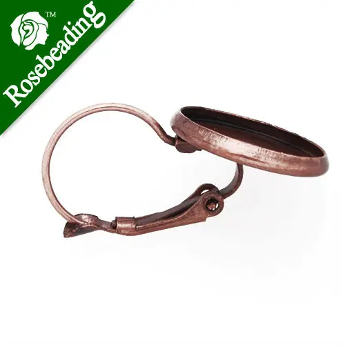 

Antique Copper French Lever Back Earrings Blank/Base,fit 14MM glass cabochons,buttons;earring bezels,sold 50pcs per pkg