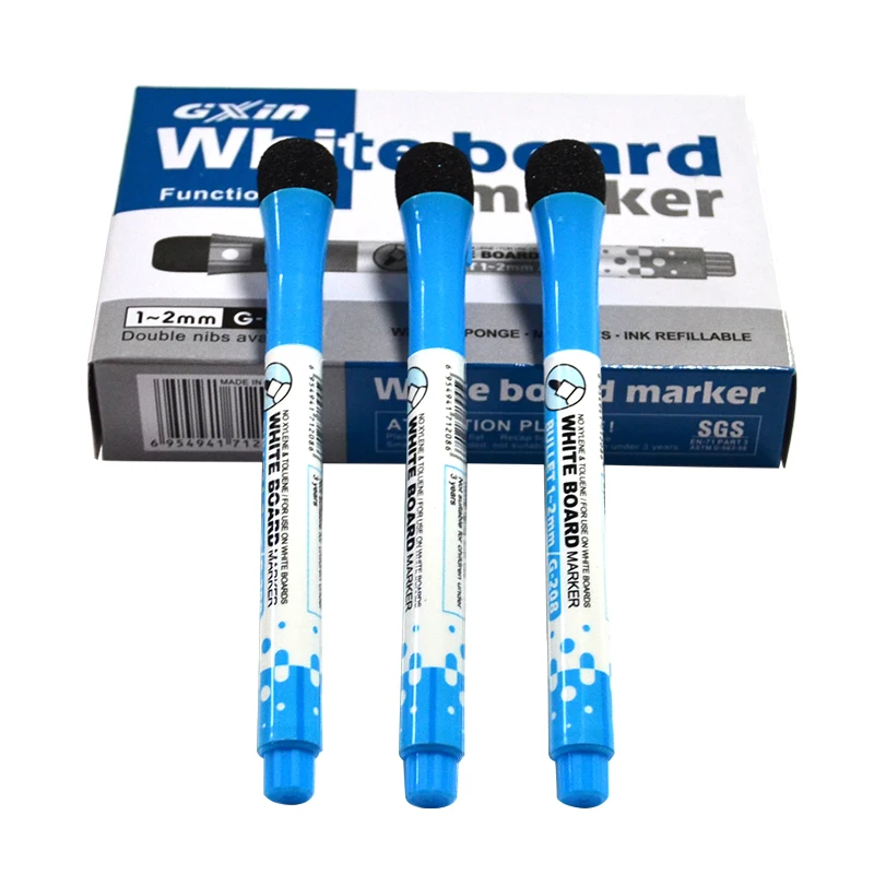 

12 Pcs/LOT Magnetic Whiteboard Marker Pen,Dry Erase Markers Multi Function Pen Grey/Pink/Blue For Stationery School Supplies