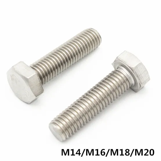 M14/M16/M18/M20 шестигранные винты из нержавеющей стали наружный шестигранный болт DIN933 болты для электрической машины оборудование колесная конструкция