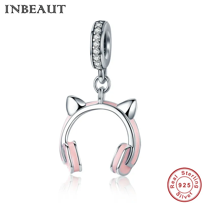 INBEAUT новые трендовые 925 пробы серебряные милые озорные CZ кошки очаровательные маленькие бусины в форме животных подходят браслет Pandora - Окраска металла: s441