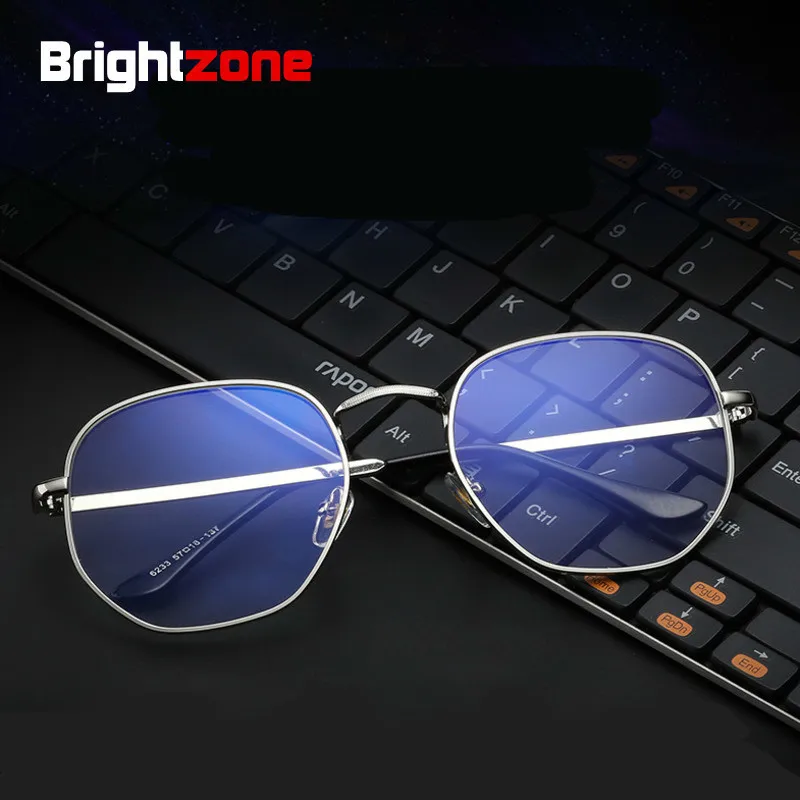 

Очки Brightzone с блокировкой синего света, широкие круглые очки для компьютера, женские очки в оправе, мужские ретро аксессуары, новинка