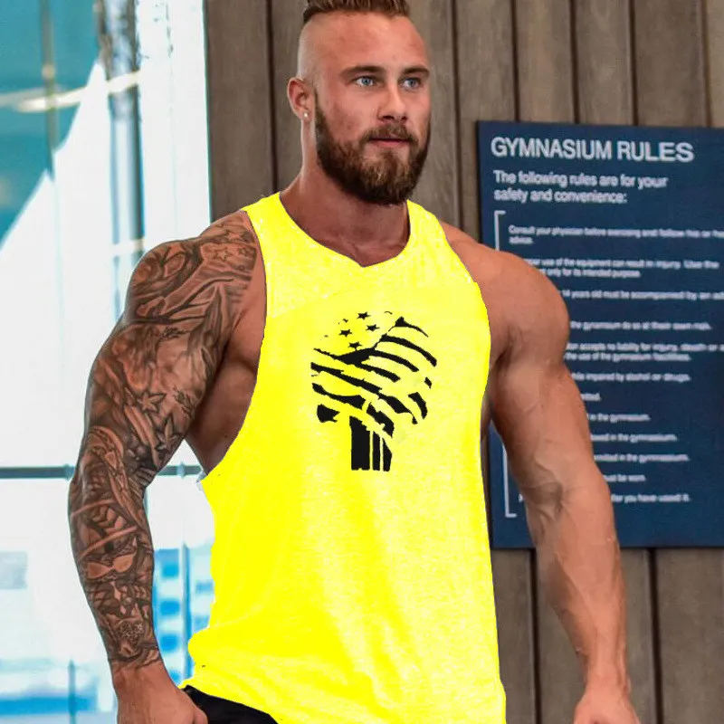 Майка мужская хлопковая для спортзала топ без рукавов мальчиков майка