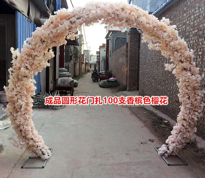 

Cherry blossom arch round flower door wedding truss arch European arch iron arch wedding flower door frame square