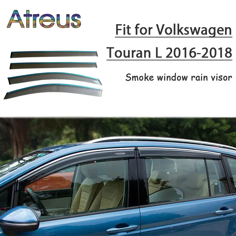 

Atreus 1 комплект ABS дождевой дым окно козырек автомобильный дефлектор для защиты от ветра для Volkswagen VW Touran L 2016 2017 2018 аксессуары