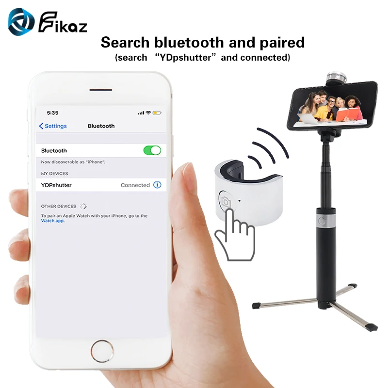 Fikaz складной штатив Bluetooth Selfiestick беспроводной затвор селфи палка для iPhone