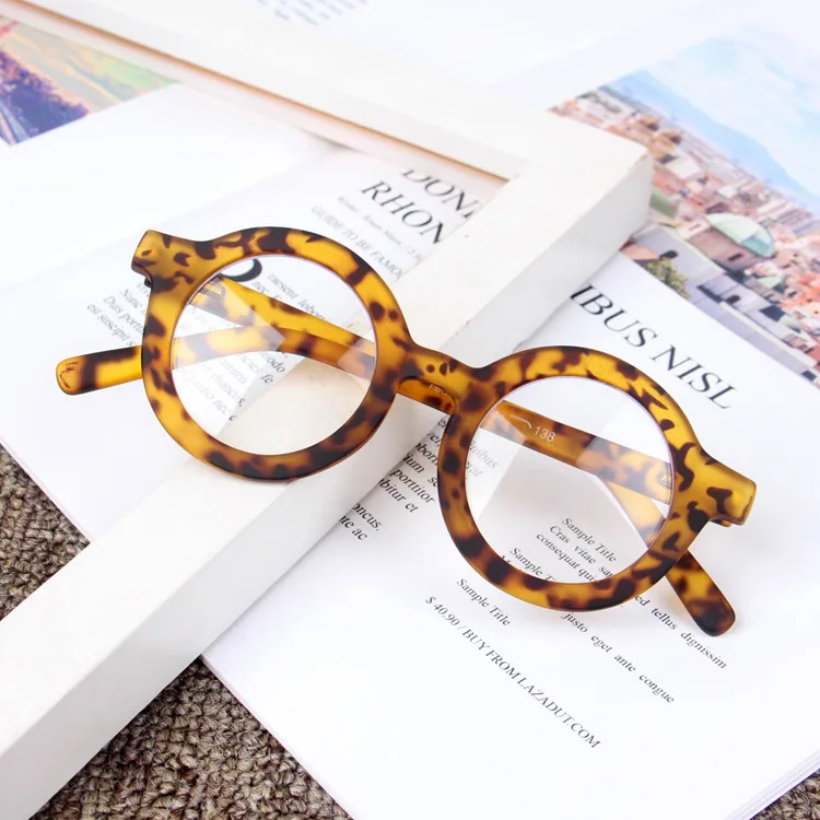 Винтажные круглые очки детские очки Oculos de sol очки для мальчиков и девочек винтажные Oculos de sol UA400 Оттенки для детей - Цвет линз: C8Leopard Blue Light