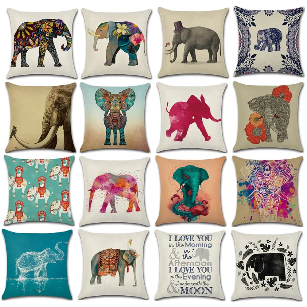 Bohenian слон льняная наволочка для подушки олень животное домашний декоративный чехол на подушки Геометрия