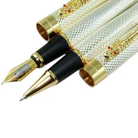 JINHAO 1200 серебро дождь Дракон fontain ручка и роликовая ручка|fontaine pen|jinhao 1200pen pen |