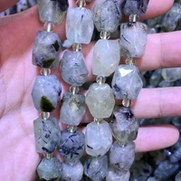wholesale 2strings natural green prehnit e gem stone faceted nugget beadsgenuine gem jewelry making beads15 5str