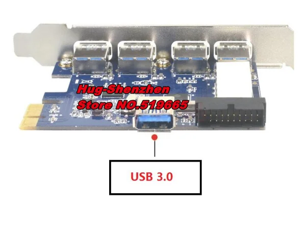 Супер скорость PCIE до usb3.0 5 портов + 19pin/20pin USB3.0 карта расширения с IDE 4pin портами для
