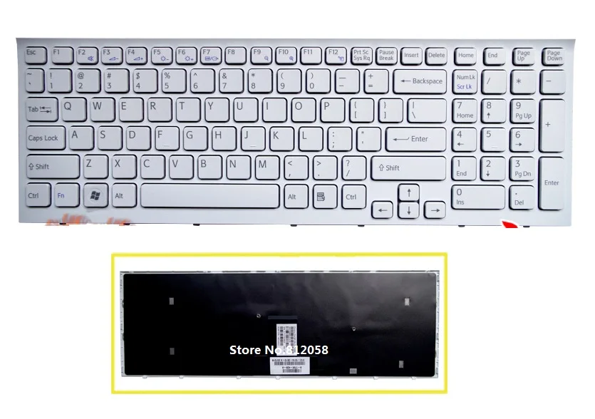 

SSEA New US Keyboard English for SONY VPCEB VPC EB100C EB18EC EB1S1 EB200EC Keyboard with frame