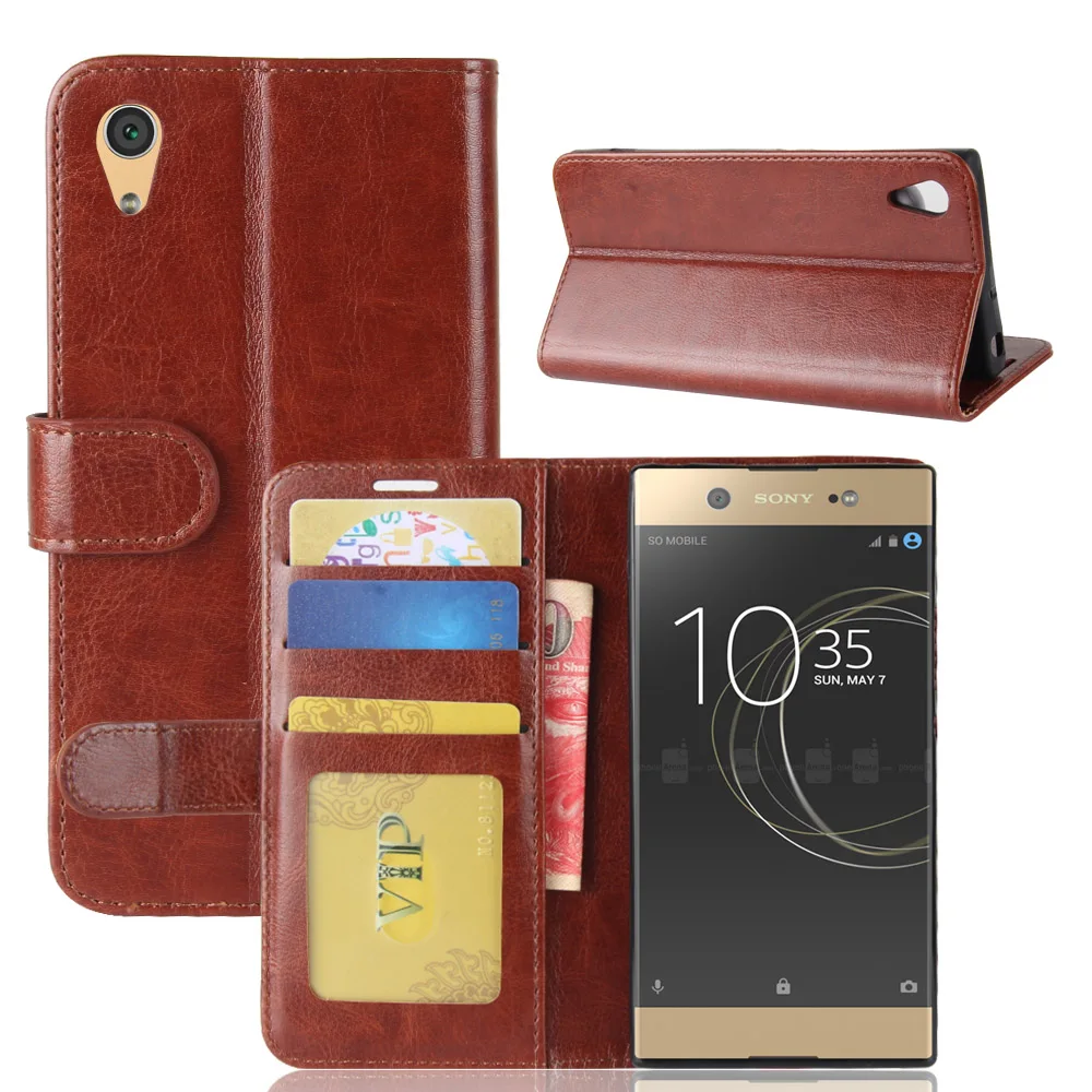 Чехол CYBORIS для Sony Xperia XA1 кожаный чехол книжка Crazy Horse с отделением карт|phone cover|sony