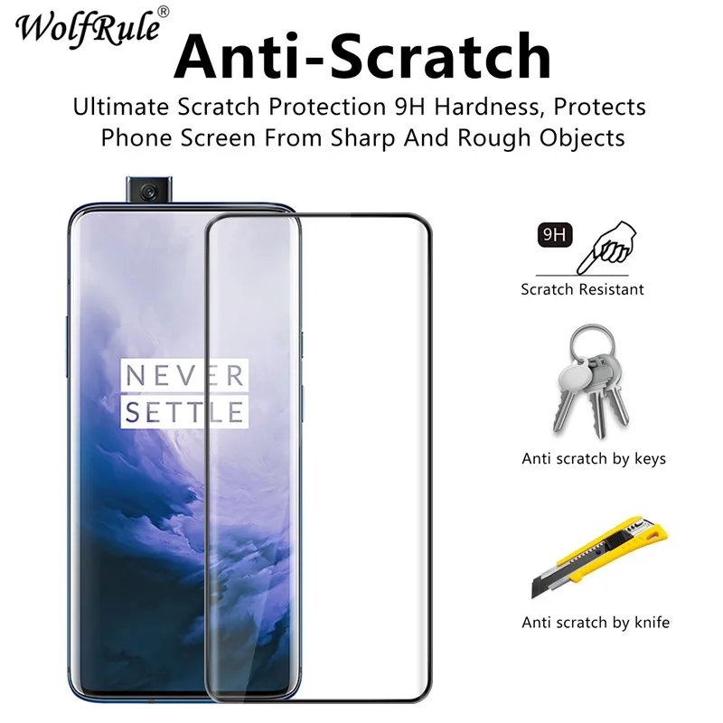 Pegamento completo curvado vidrio templado Oneplus 7 Pro curvado 3D Protector de pantalla de tel&eacute;fono pel&iacute;cula para Oneplus 7 Pro vidrio Oneplus 7 Pro 6,67"-1