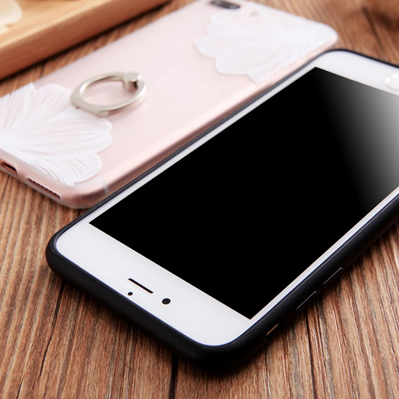 С кольцом держатель чехол для iphone 8 плюс модные Роскошные iPhone 7 6 S Plus 6splus Coque |