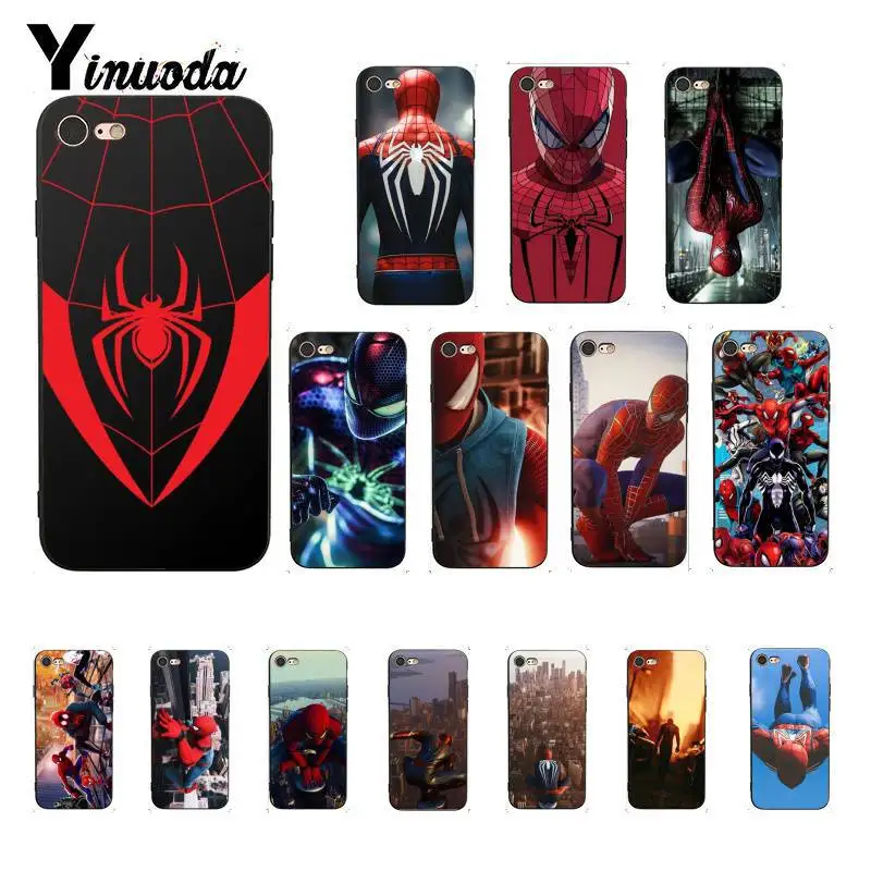 Yinuoda Marvel Дэдпул комиксы Человек паук Герой чехол для телефона iPhone 8 7 6 6S 6plus X XS MAX 5 5S