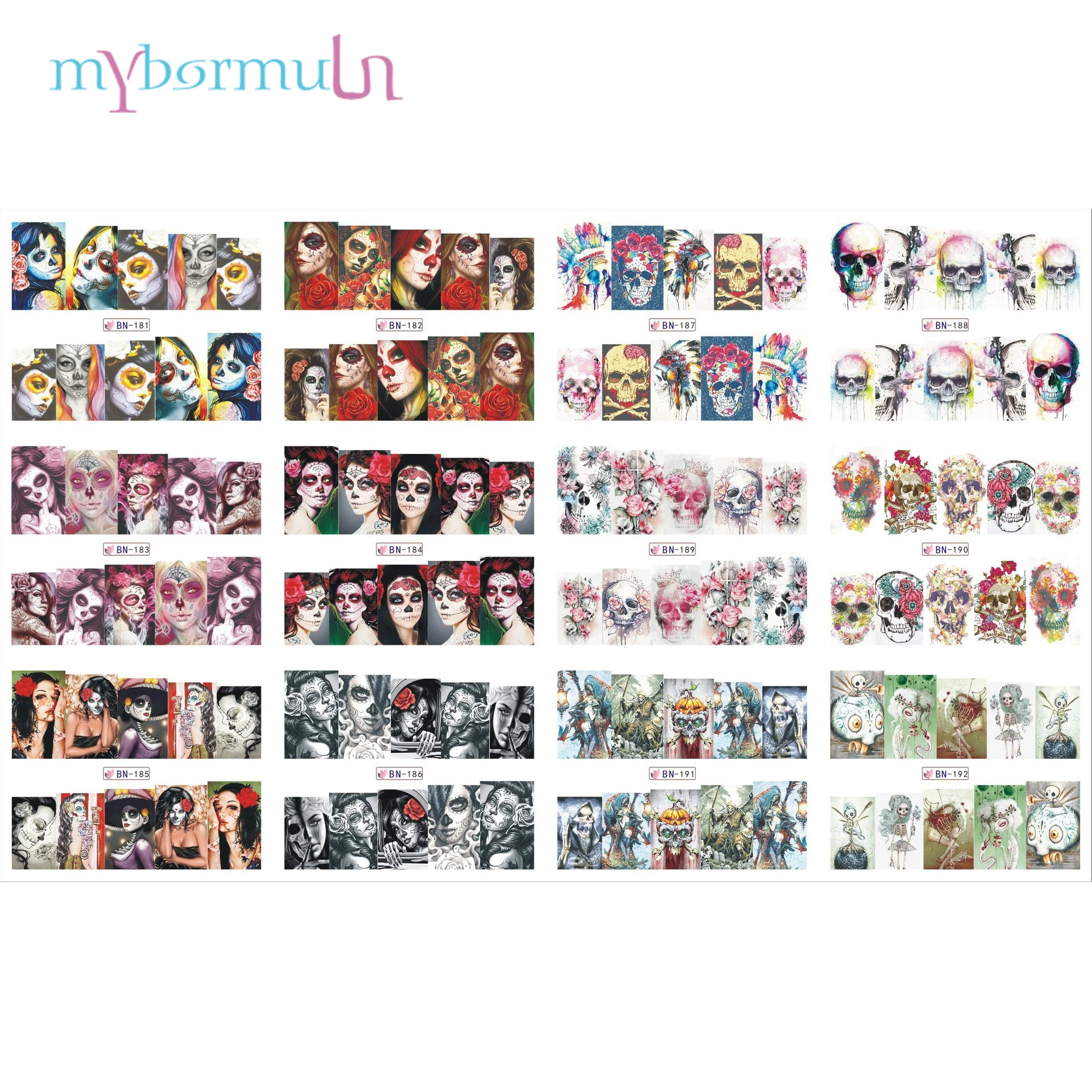 MYBORMULA 1 набор переводные наклейки для ногтей на Хэллоуин с изображением тыквы и