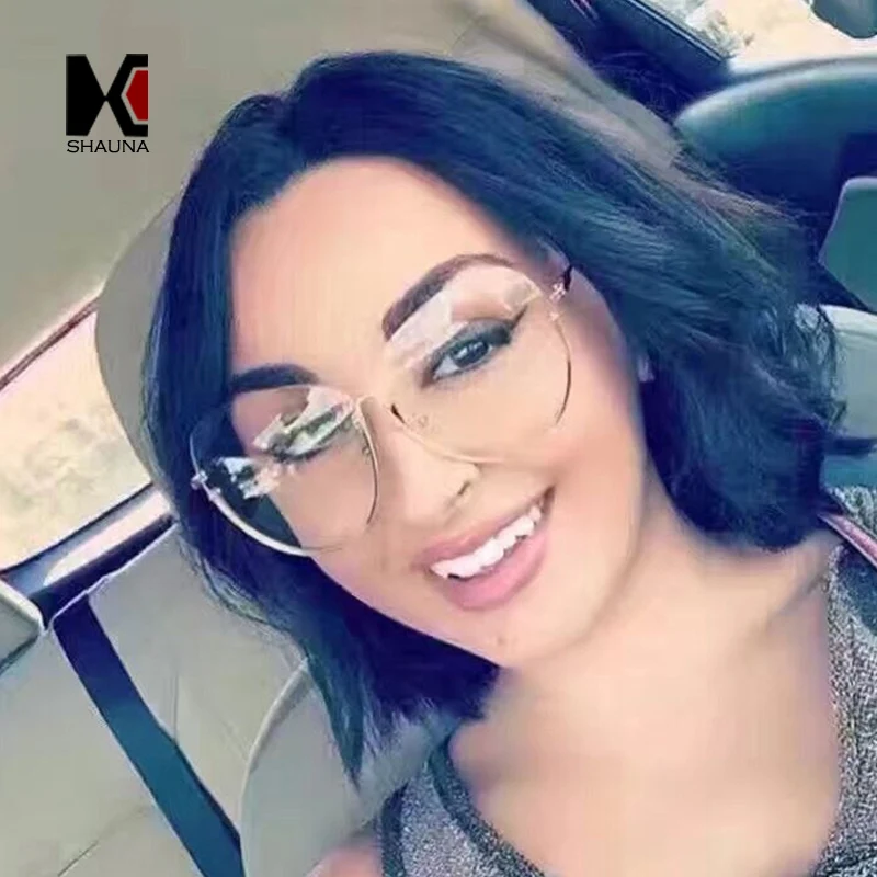 SHAUNA уникальные женские полурамки солнцезащитные очки-бабочки брендовые