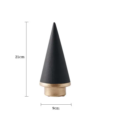 21cm black Sugan Life нордическая Геометрическая черная белая Рождественская елка минимализм керамическое украшение для дома гостиная ремесло декоративное украшение - Цвет: 21cm black